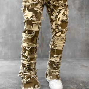 Camouflage Stacked Jeans For Men