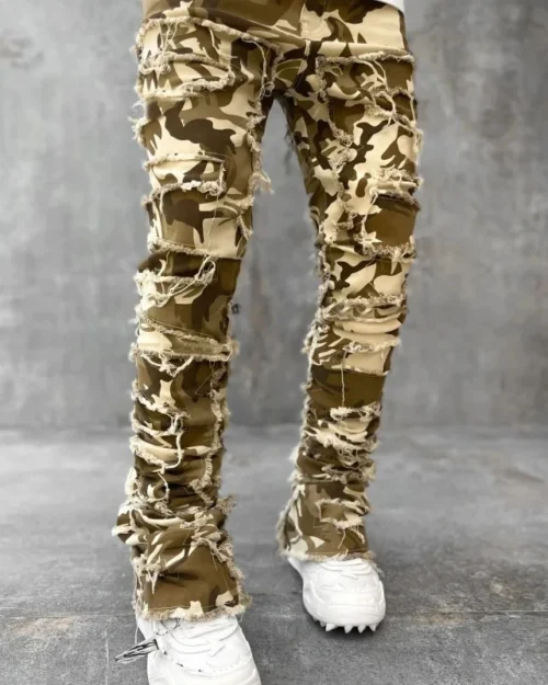 Camouflage Stacked Jeans For Men