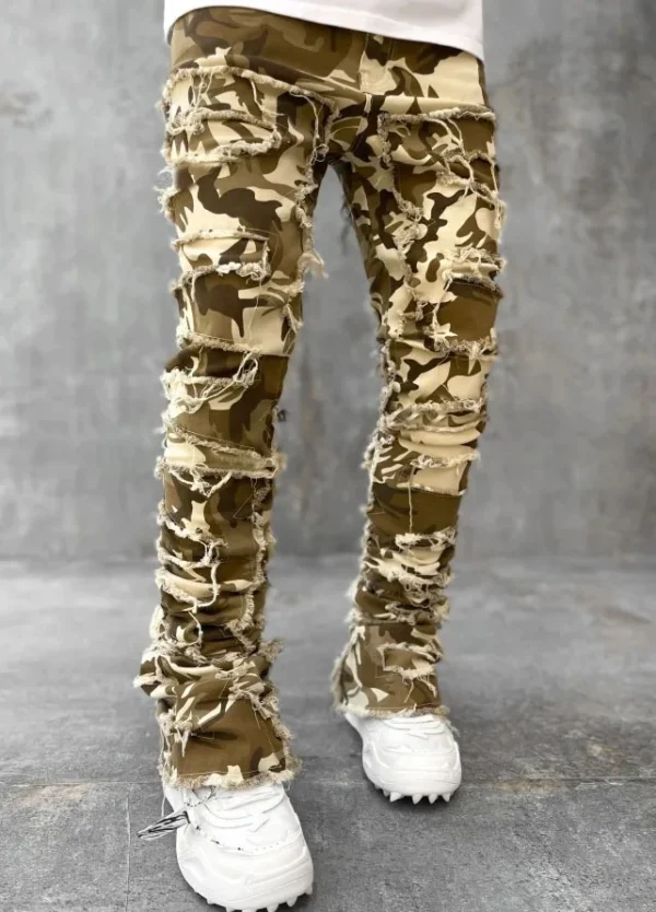 Camouflage Stacked Jeans For Men