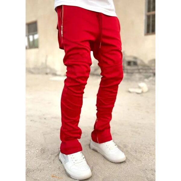 Korean Pants side pose red colour men