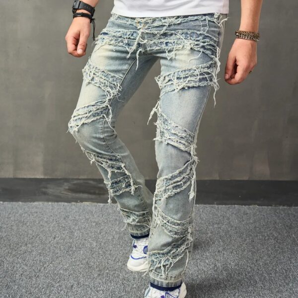 stacked jeans man in pose