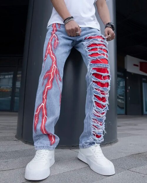 Stacked Lightning Jeans