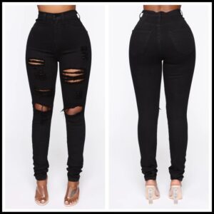 Black Ripped Skinny Jeans for Women