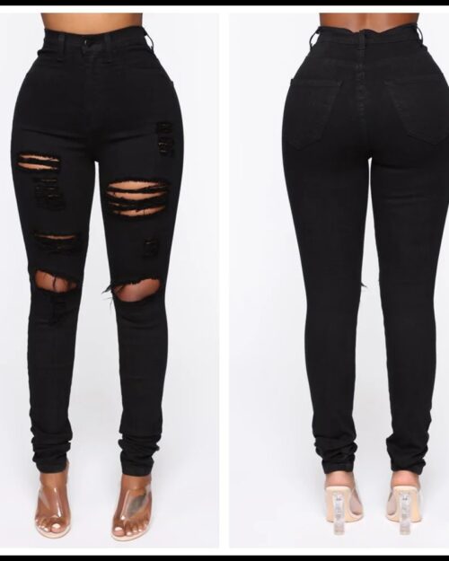 Black Ripped Skinny Jeans for Women