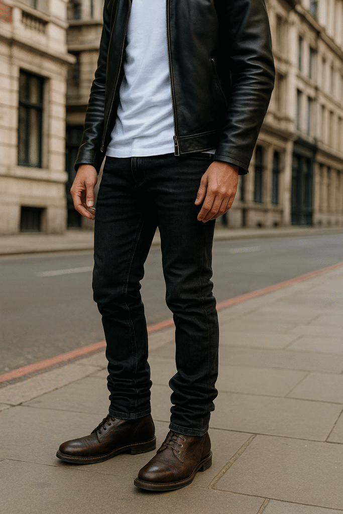 black stacked jeans boots stackedjeans.net